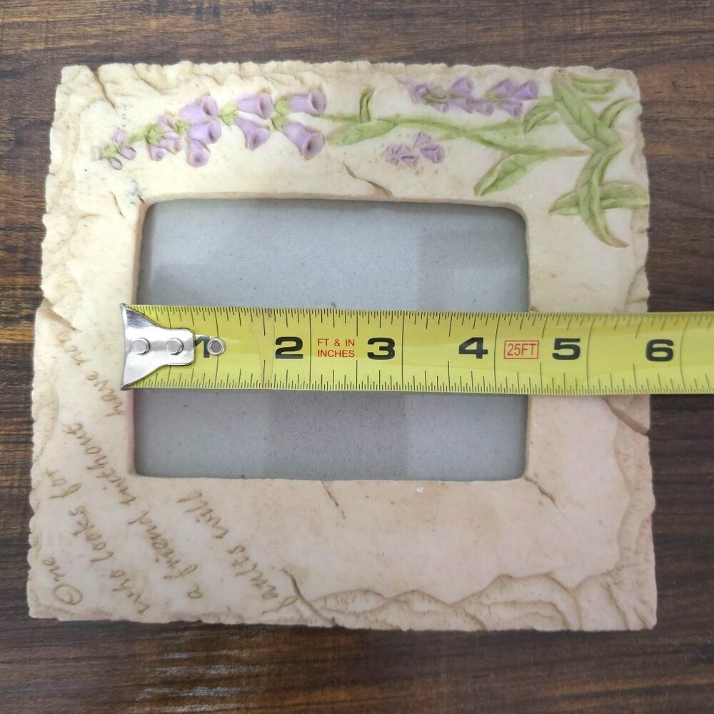Decorative Picture Frame With Engraved Friendship Quote & Purple Flower Design - Picture 8 of 10